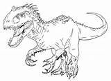 Jurassic Indoraptor Rex Indominus Pages Coloring Printable Park Kids A4 sketch template