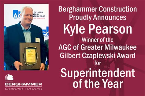 kyle pearson agc award   berghammer construction corporation