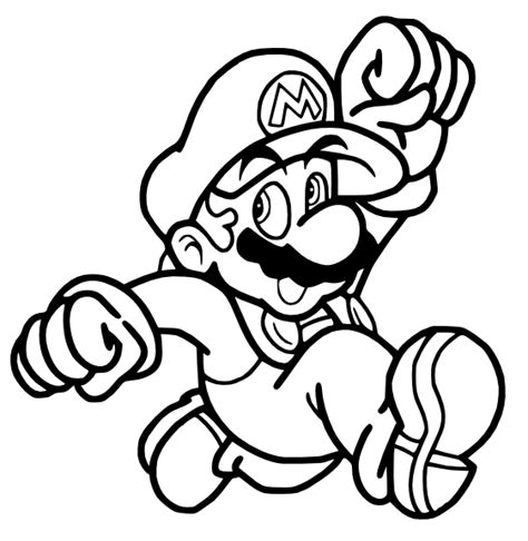 mario jumping coloring pages sketch coloring page