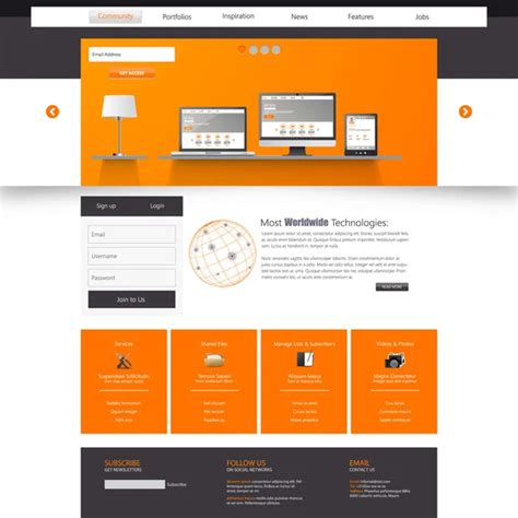 page website design template    set  website design