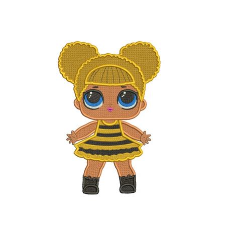 lol surprise doll queen bee filled embroidery design