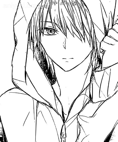anime boy  hoodie coloring pages aniyukicom