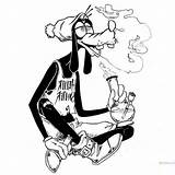 Weed Marijuana Garfield sketch template