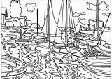 Monet Coloring Claude Pages Seine Kids Color Sailboats Petit Impressionist Painting Drawing Gennevilliers Adult Printable Children Sailboat Created Artist Masterpieces sketch template
