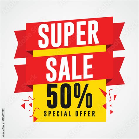 super sale 50 special offer logo vector template design stock vector