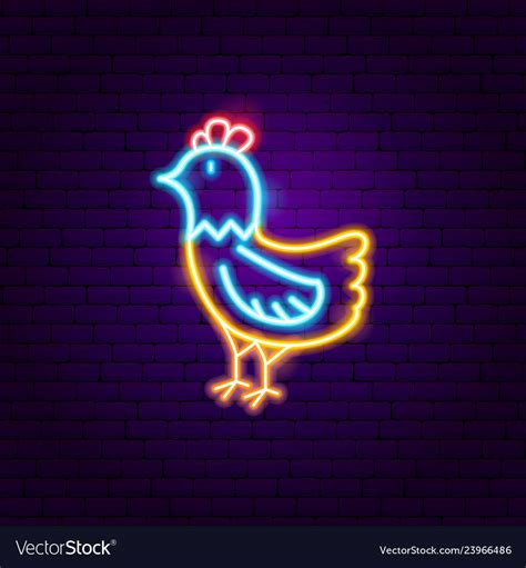 chicken neon sign royalty free vector image vectorstock