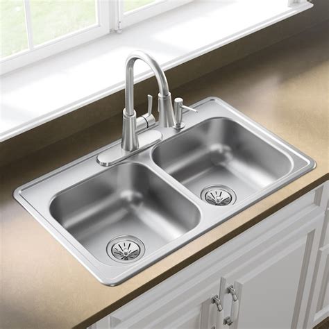 dayton drop       stainless steel double equal bowl  hole kitchen sink