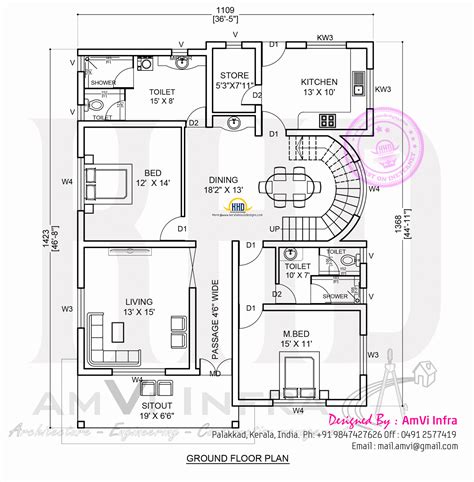 bedroom contemporary house  plan kerala home design  floor plans