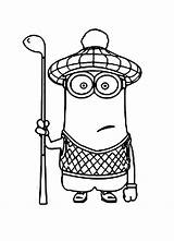 Minions Kevin Golf Despicable Pages Dress Coloring Pages2color Cookie Copyright sketch template