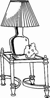 Lamp Table Furniture Coloring Pages sketch template