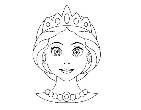 princess face coloring page coloringcrewcom
