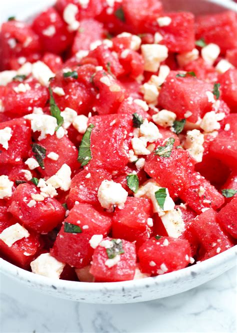watermelon salad  feta  mint  yummy tummies