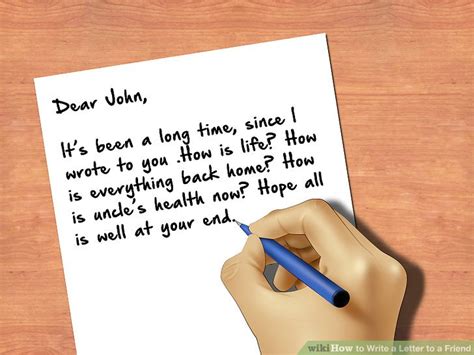 write  letter   friend  steps  pictures