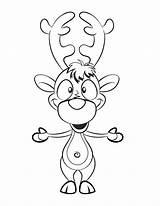 Reindeer Coloring Pages Christmas Cute Clipart Cliparts Printable Print Kids Popular Library sketch template