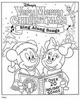 Christmas Coloring Pages Mouse Mickey Minnie Disney Kids Clip Happy Cartoon Popular sketch template