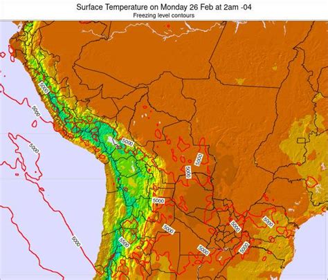 paraguay surface temperature  tuesday  apr  pm