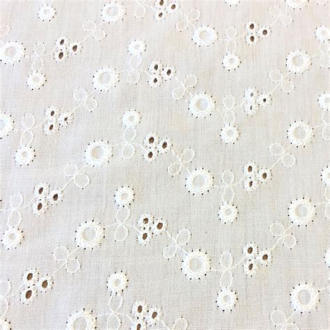 white floral broderie anglaise cotton fabric amble pin cushion