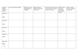 aqa english language paper    revision grid teaching resources