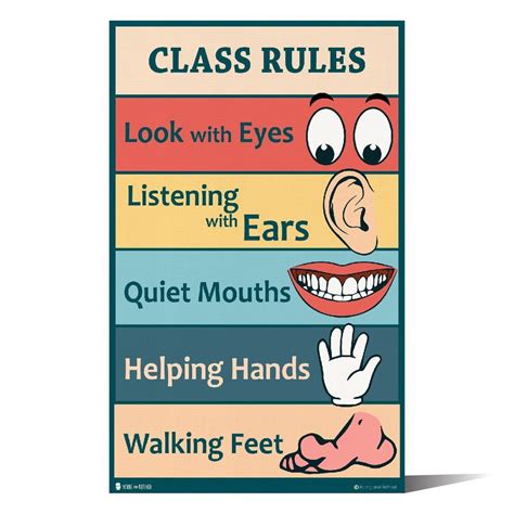 basic class rules visual colorful sign young  refined