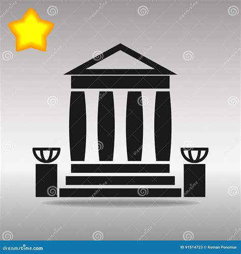 bank building black icon button logo symbol stock vector illustration  classic concept