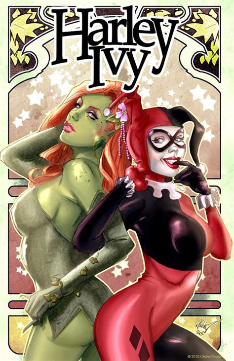 erotic pinup art harley quinn and poison ivy lesbian sex superheroes pictures pictures