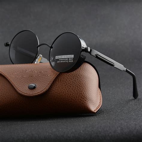 Vintage Polarized Steampunk Sunglasses Uv400 Mens Brand