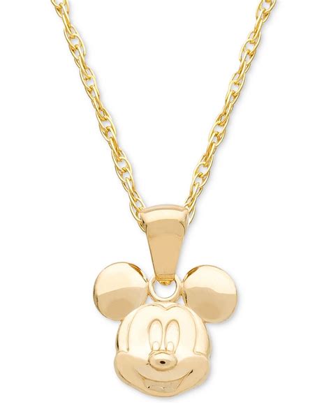 disney childrens mickey mouse  pendant necklace   gold yellow gold mickey mouse