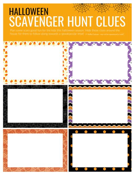 halloween scavenger hunt template printable templates