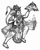 Hanuman Hindu Mythology Goddesses Ji Panchmukhi sketch template