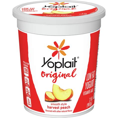 yoplait original yogurt smooth style harvest peach tub  oz walmartcom