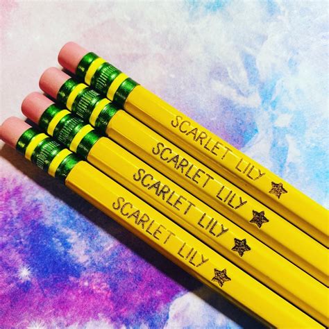 personalized pencils  pack engraved pencils  etsy