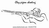 Shooting Clay Trap Pigeon Vector Illustration Sport Kind Shows Shutterstock Logo Shotgun Stock sketch template