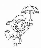 Cricket Jiminy Coloring Pages Disney Pinocchio Silhouette Character Coloringpagesfortoddlers Easy Drawings sketch template
