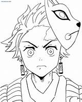 Slayer Kimetsu Yaiba Nezuko Démon Inosuke Masque sketch template