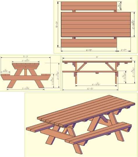 picnic bench autocad block garden furniture cad plans
