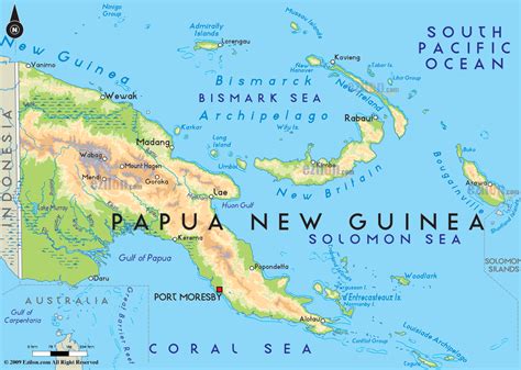 road map  papua  guinea  papua  guinea road maps