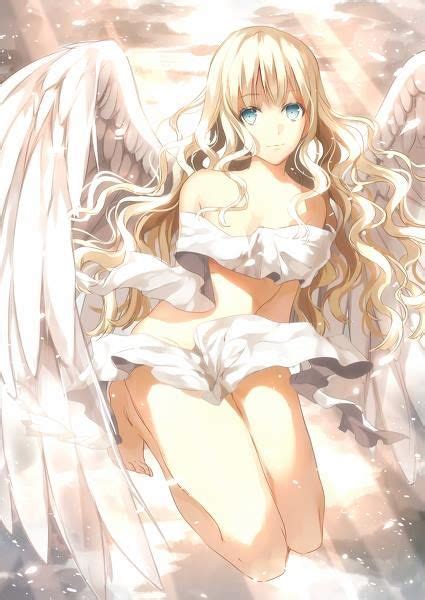 angel blonde hair female anime wings in 2019 anime angel anime anime art