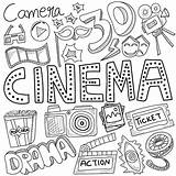 Cinema Doodles Film Movie Vector Premium Freepik Getdrawings Drawing sketch template