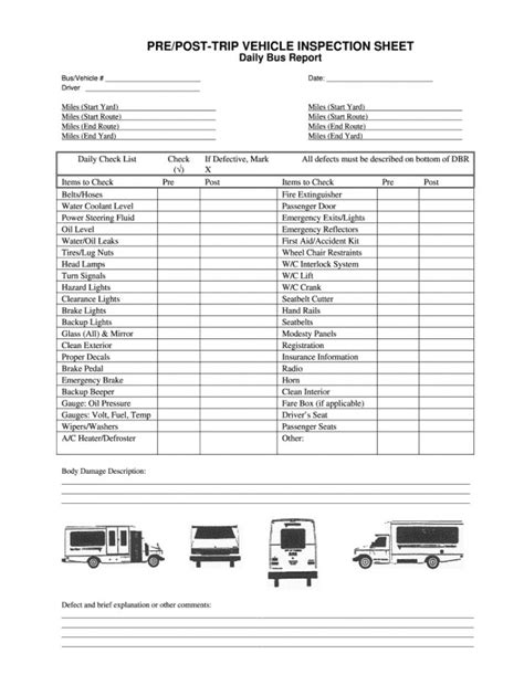 pre trip inspection form template     templates trip    feeling