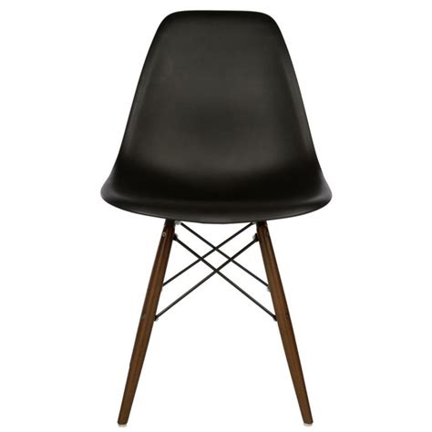eames style dsw molded black plastic dining shell chair