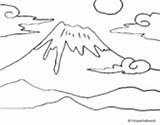 Fuji Coloring Mount Pages Landscapes Coloringcrew Designlooter 04kb 128px sketch template