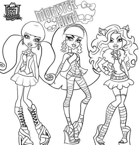 printable monster high coloring pages