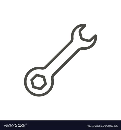 wrench icon  spanner symbol royalty  vector image