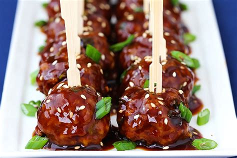 sticky asian glazed meatballs free recipe network