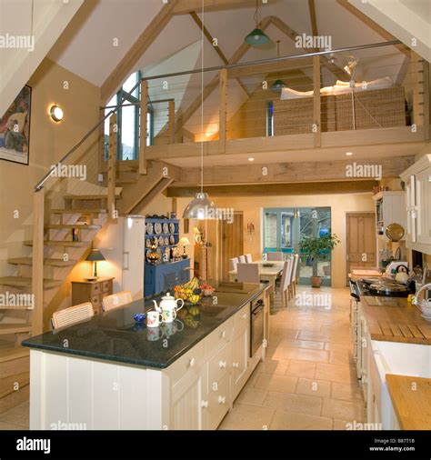 uk  house interior kitchen stock photo alamy