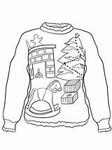 Christmas Ugly Sweater Fun Kids sketch template