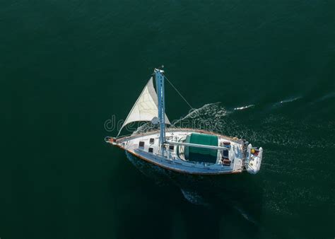 sailboat stock photo image  sailing drone mast