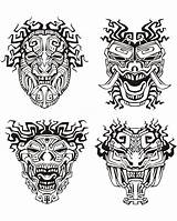Aztec Coloring Mayan Mask Inca Incas Pages Masks Mayans Adult Inspiration Adults Aztecs Kids Printable Color Print Justcolor Tribal Pattern sketch template
