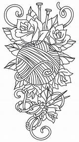 Tattoo Crochet Coloring Yarn Knitting Urbanthreads Embroidery Pages Designs Sleeve Tattoos Unique Books Urban Threads Awesome Patterns Adult Choose Board sketch template