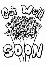 Well Get Soon Coloring Pages Printable Card Birthday Wishes Bouquet Books Quotes sketch template